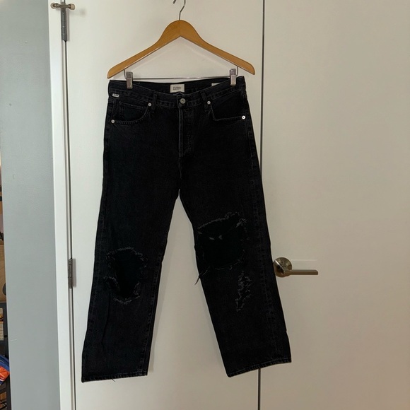 Citizens of Humanity Black Emery Crop Relaxed Straight - Picture 2 of 10